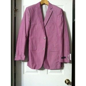 ALAN FLUSSER MENS NEW RASPBERRY 100%COTTON SPORT COAT JACKET BLAZER  SIZE: 40L